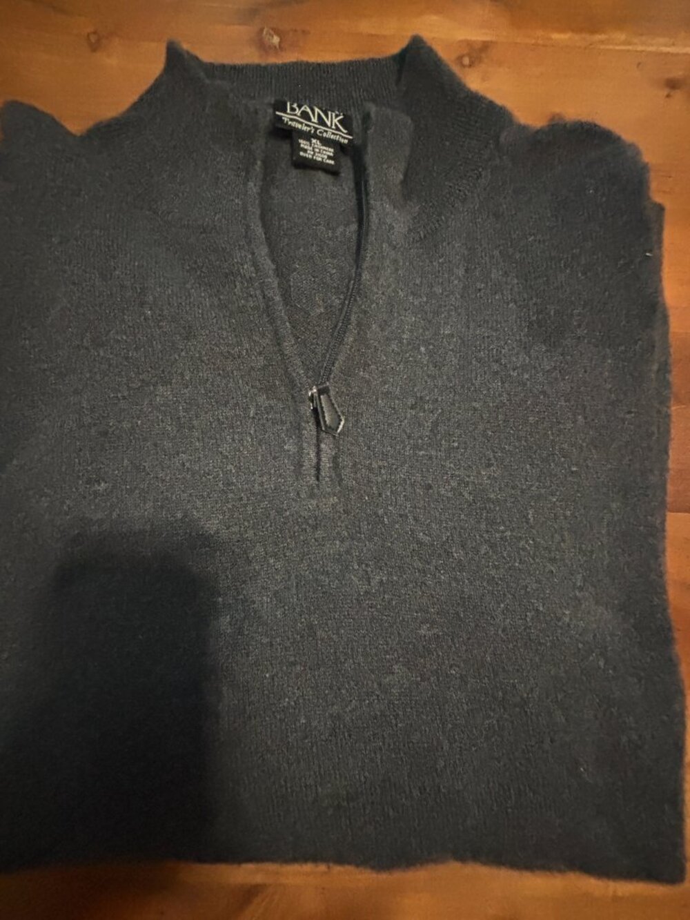 Jos A Bank Traveler's Collection 100% Cashmere Gray Men's Sweater, XL